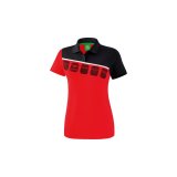 5-C Poloshirt rot/schwarz/weiß