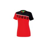 5-C T-Shirt rot/schwarz/weiß