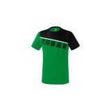 5-C T-Shirt smaragd/schwarz/weiß