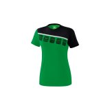 5-C T-Shirt smaragd/schwarz/weiß