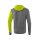 5-C Trainingsjacke mit Kapuze grau melange/lime pop/schwarz