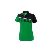 5-C Poloshirt smaragd/schwarz/weiß