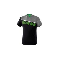 5-C T-Shirt schwarz/grau melange/wei