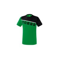 5-C T-Shirt smaragd/schwarz/wei