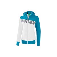 5-C Trainingsjacke mit Kapuze wei/oriental blue/colonial blue