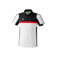 Erima CLASSIC 5-CUBES Poloshirt wei/schwarz/rot