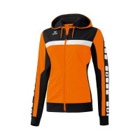 Erima CLASSIC 5-CUBES Trainingsjacke mit Kapuze orange/schwarz/wei