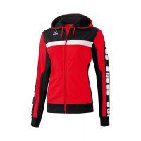 Erima CLASSIC 5-CUBES Trainingsjacke mit Kapuze rot/schwarz/wei