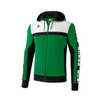 Erima CLASSIC 5-CUBES Trainingsjacke mit Kapuze smaragd/schwarz/wei