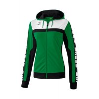 Erima CLASSIC 5-CUBES Trainingsjacke mit Kapuze smaragd/schwarz/wei