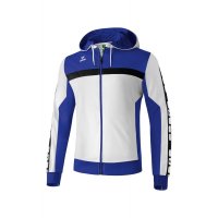 Erima CLASSIC 5-CUBES Trainingsjacke mit Kapuze wei/indigo blau/schwarz