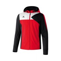 Erima Premium One Trainingsjacke mit Kapuze rot/schwarz/wei