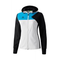 Erima Premium One Trainingsjacke mit Kapuze wei/schwarz/curacao